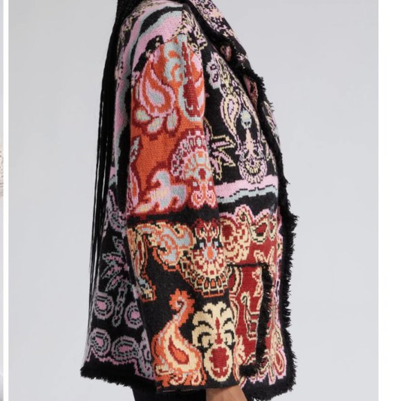 FARM Rio Black Sweet Mermaids Knit Blazer Twee Fall - Picture 3 of 14